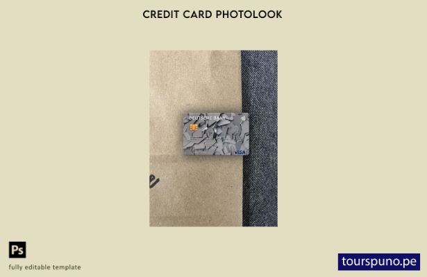 listo para imprimir plantilla frontal de aspecto fotográfico de tarjeta visa Deu